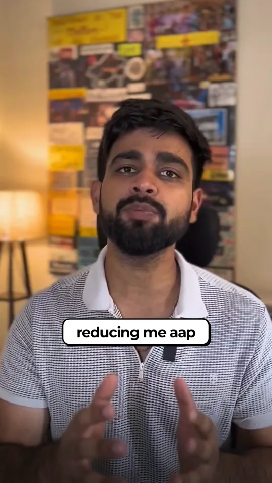 Finance presenter speaking to camera in a vertical video with a timed caption
