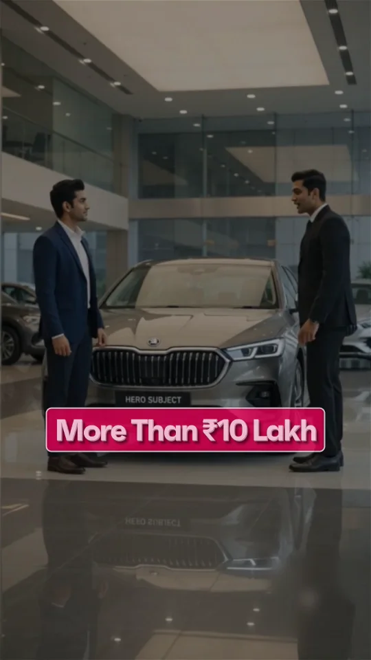Showroom car with an on-screen More Than ₹10 Lakh caption
